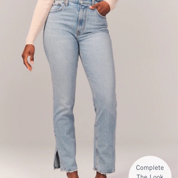 Abercrombie and Fitch the 90s straight Curve Love ultra high Rise Size 27/4R - Picture 2 of 11